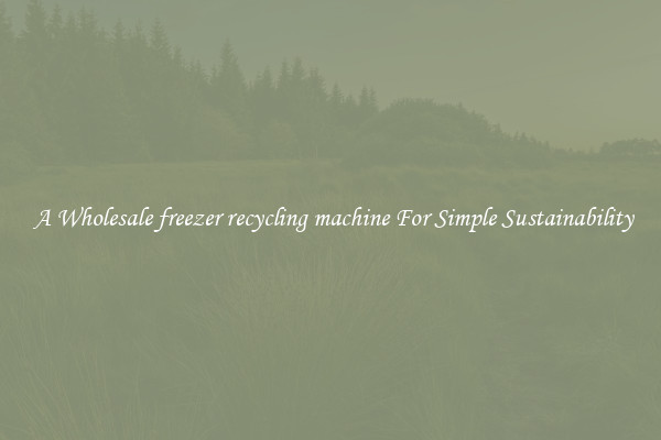  A Wholesale freezer recycling machine For Simple Sustainability