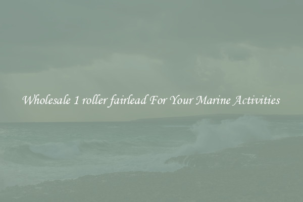 Wholesale 1 roller fairlead For Your Marine Activities 