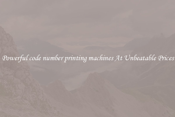 Powerful code number printing machines At Unbeatable Prices