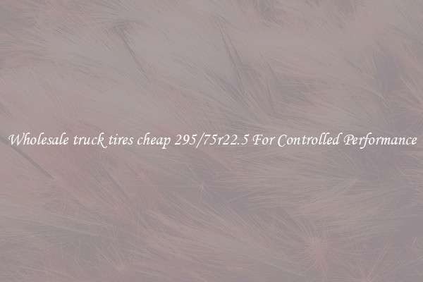 Wholesale truck tires cheap 295/75r22.5 For Controlled Performance