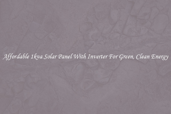 Affordable 1kva Solar Panel With Inverter For Green, Clean Energy