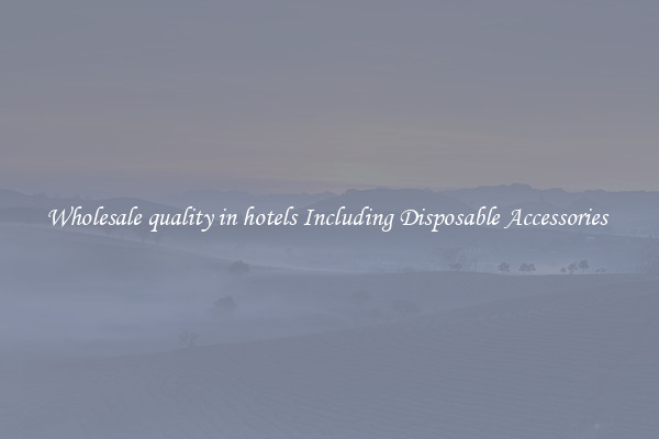 Wholesale quality in hotels Including Disposable Accessories 