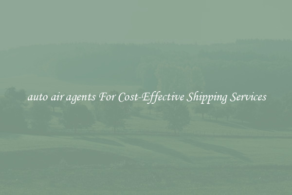 auto air agents For Cost-Effective Shipping Services