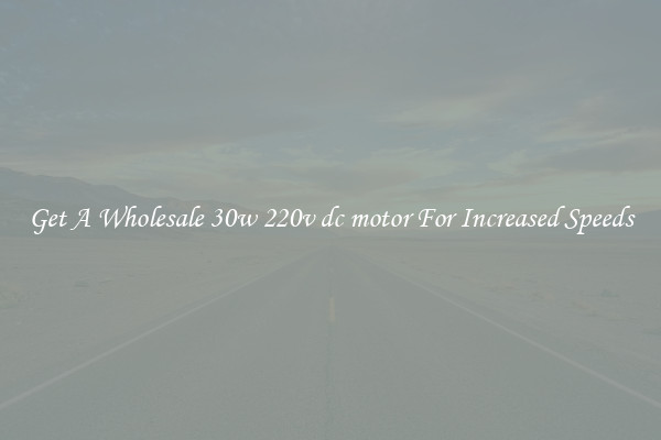 Get A Wholesale 30w 220v dc motor For Increased Speeds