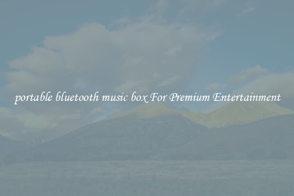 portable bluetooth music box For Premium Entertainment
