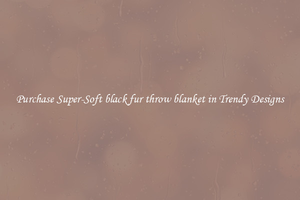 Purchase Super-Soft black fur throw blanket in Trendy Designs