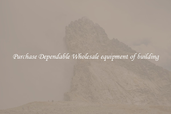 Purchase Dependable Wholesale equipment of building