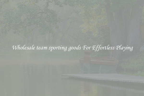 Wholesale team sporting goods For Effortless Playing