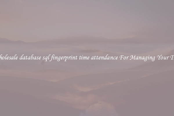 Wholesale database sql fingerprint time attendance For Managing Your Time