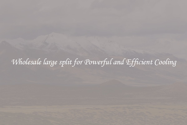 Wholesale large split for Powerful and Efficient Cooling
